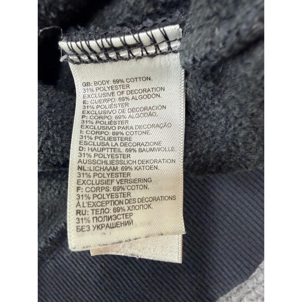 The North Face Mens Hoodie Large Black Pullover‎ Big Logo Fleece Sweatshirt L - Picture 5 of 7